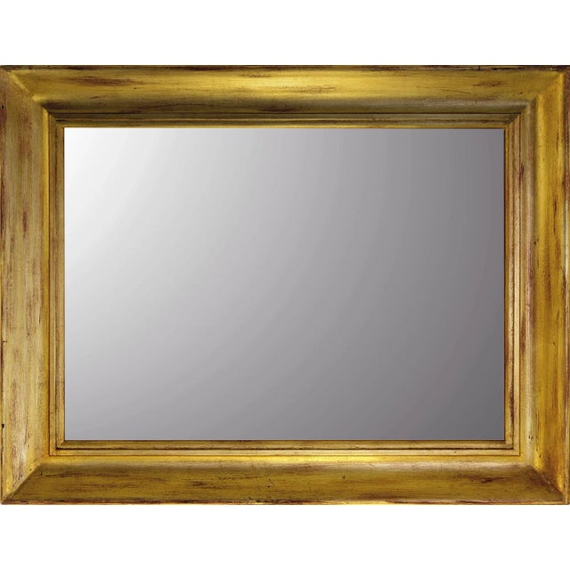 Vintage gold leaf gilded Guantiera pinewood frame wall mirror. Mirror size: cm.70x50