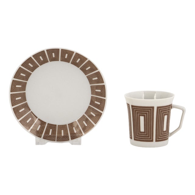 Mid-Century Modern Porcelain Coffee Cup by Fürstenberg, 1960s, Set of 2 For Sale
