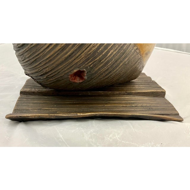 Monica Foglia Italian Modern Polished Gold & Textured Bronze Heart Sculpture For Sale - Image 9 of 9