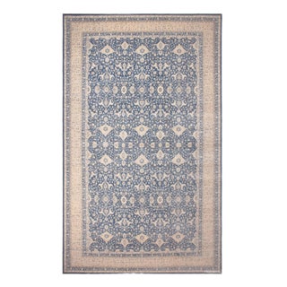 Nazmiyal Collection Blue Oversized Modern Oriental Traditional Indian Agra Rug For Sale