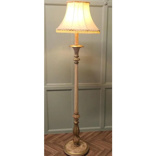 Louis Philippe Style Painted and Gilt Floor Lamp, 1910s For Sale - Image 4 of 9