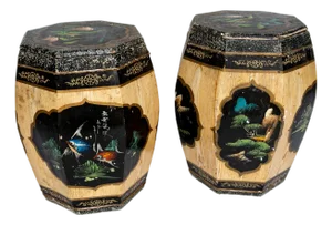 Octagon Vintage Wood Ginger Boxes