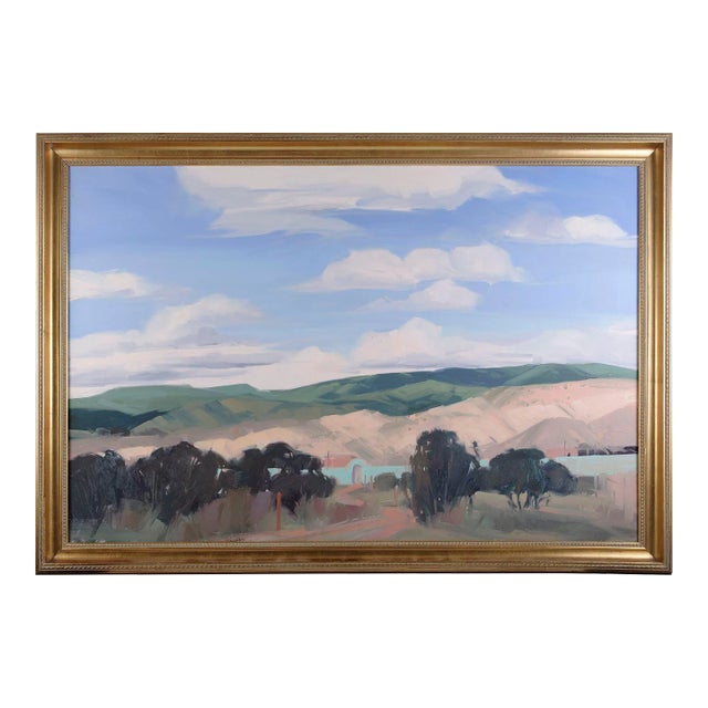 Vintage Unsigned Mission View Oil Painting For Sale