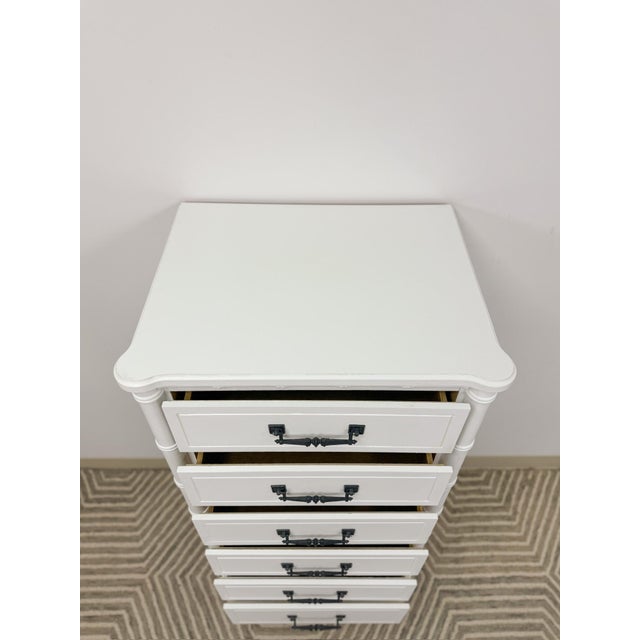 Mid 20th Century Henry Link Style Lingerie Chest Hollywood Regency Vintage Tall Dresser For Sale - Image 14 of 14