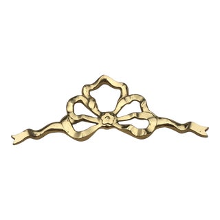 Vintage Mid 20th Century Brass Ribbon Wall Mount Decor For Sale