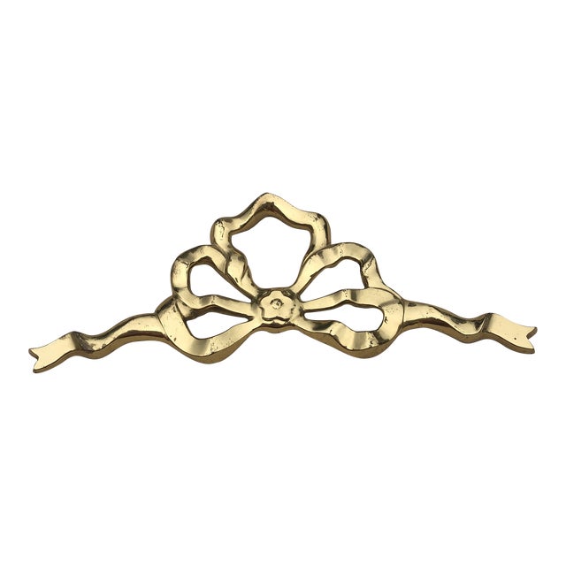 Vintage Mid 20th Century Brass Ribbon Wall Mount Decor For Sale