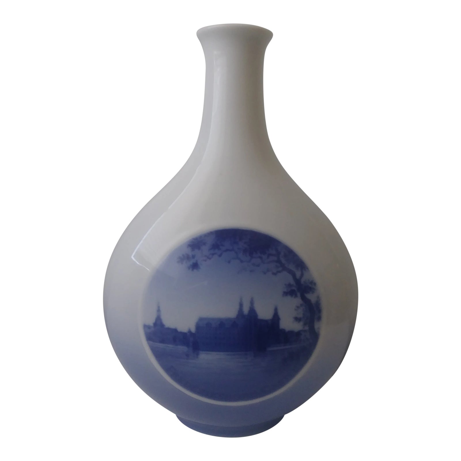 19th Century Royal Copenhagen Blue and White Vase | Chairish
