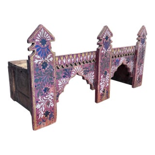 1950s Folk Art Painted Shelf or Stand For Sale