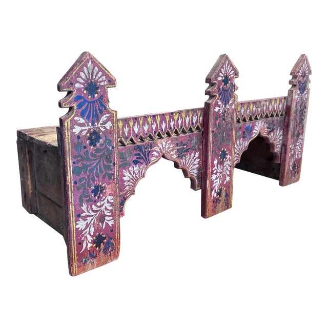 1950s Folk Art Painted Shelf or Stand For Sale