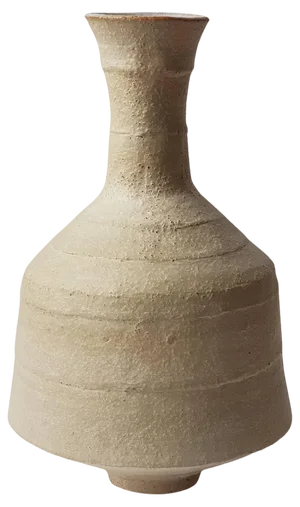 Beige Stoneware Lekythos Vase by Elena Vasilantonaki
