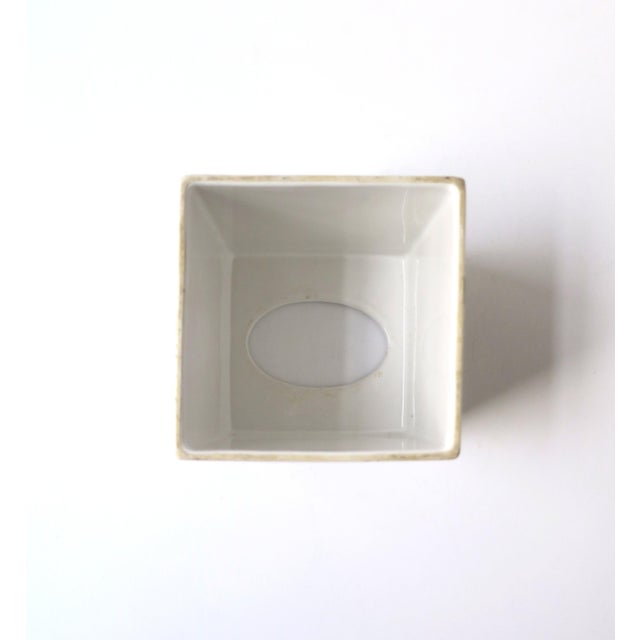 Ceramic Porcelain Tissue Box Holder Cover Botanical Design For Sale - Image 7 of 8