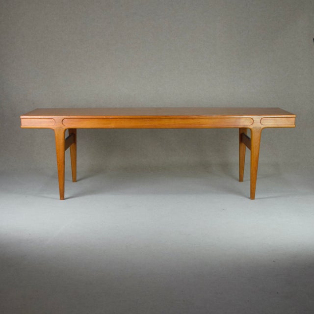 Danish Johannes Andersen designed this table for the Swedish company Trensum. Model F 102. Provenience the Libyan Embassy....