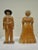 Vintage Sarreid Ltd Pine Wooden Folk Art Sculptures Man and Woman 22" Tall - a Pair. Item features a Huffman Koos label on...
