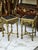 French Style Black Marble Topped Gold Side Tables - Set of 2 For Sale - Image 4 of 6