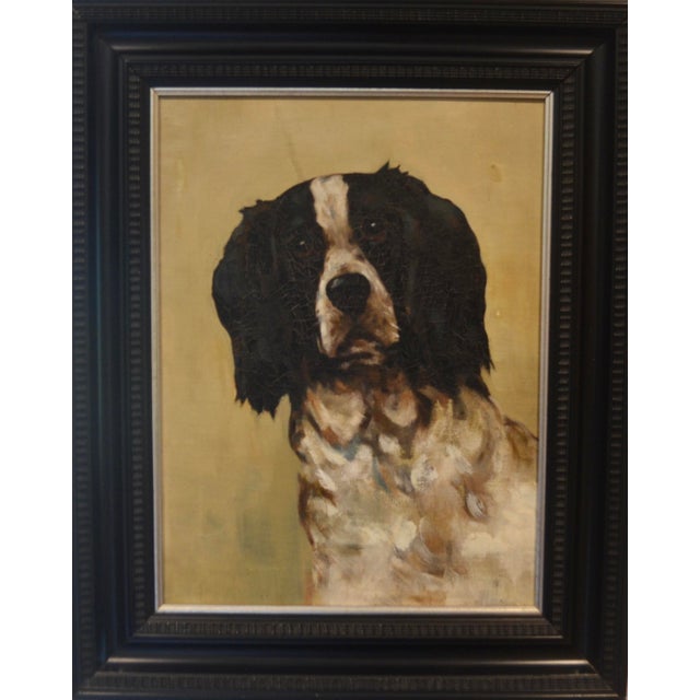 Portraiture Fine Antique Spaniel Dog Oil Painting Portrait For Sale - Image 3 of 3
