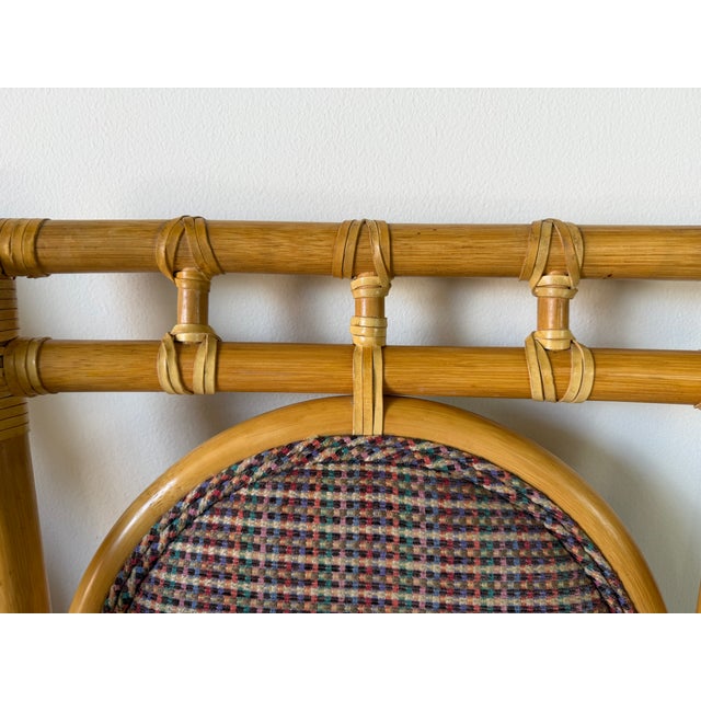 Vintage McGuire Style Bamboo & Leather Wrap Dining Arm Chairs – Set of 4 For Sale - Image 13 of 18