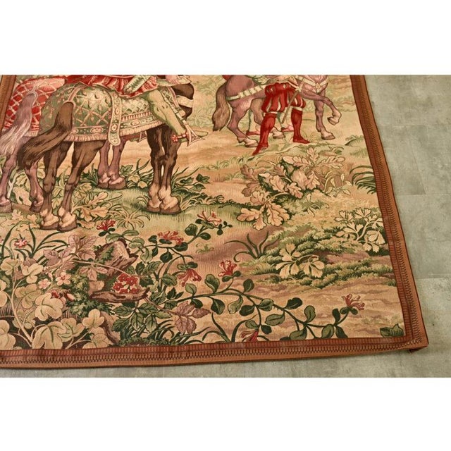 French 20th Century Tapestry Cartoon with Iron Hanger For Sale - Image 11 of 12