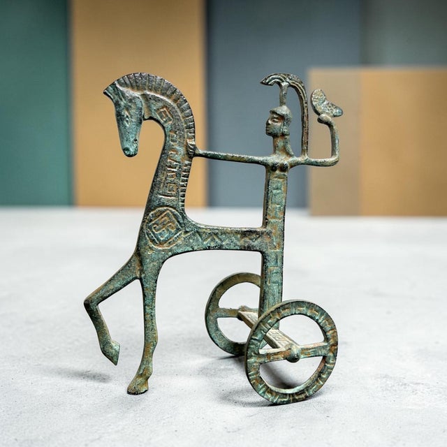 Franz Hagenauer Athena on Her Chariot Ancient Greek Style Mid-Century Modern Horse Sculpture For Sale - Image 4 of 9