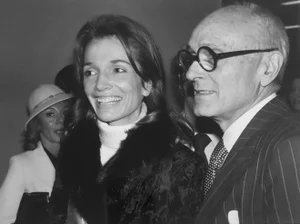 Fred McDarrah, Signed Silver Gelatin Photograph of Philip Johnson, Architect with Lee Radziwill, Photo, 1973