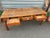 Beautiful oak dining table. Features three drawers of the same size (41 x 69 cm). Warm color, attractive tabletop....