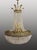 Exquisite French Sac de Pearl chandelier, early 20th century, designed in the Empire style with a finely cast brass basket...