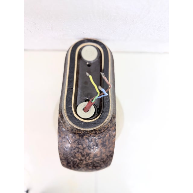 Brutalist Style Wall Lamp in Ceramic and Glass, 1970s For Sale - Image 4 of 12