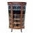 Antique Quartersawn Oak Leaded Curved Glass China Cabinet With Claw Feet 1920s For Sale