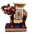 Mid 20th Century Large Lucky Chinoiserie Elephant Plant Stand in Oxblood and Polychrome Glaze For Sale - Image 4 of 9