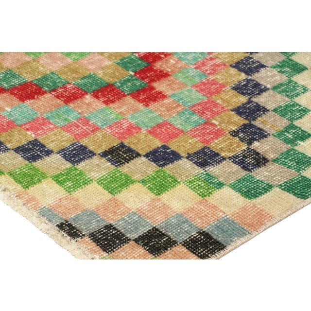 Vintage Zeki Müren Rug With Polychromatic Geometric Patterns, From Rug & Kilim For Sale In New York - Image 6 of 7