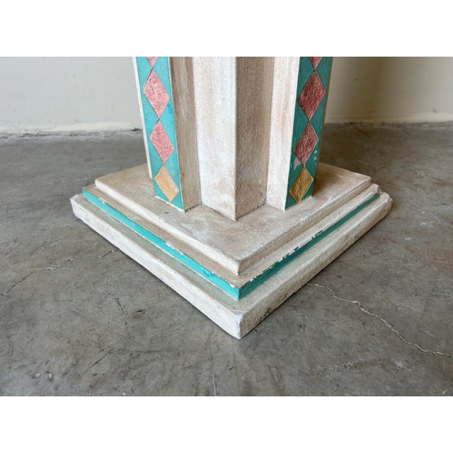 Sculpture Materials 1980's Vintage Southwestern / Postmodern Geometric Pedestal by Austin Prod. For Sale - Image 7 of 13