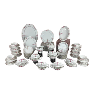 1930s Rosalinda Cascading Roses Dinnerware, H&c Selb Bavaria, Service for 12- 77 Pieces