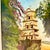 1982 Vintage Impressionist Landscape Architecture Bell Tower Original Oil Painting by Kay McCrabb For Sale - Image 11 of 12