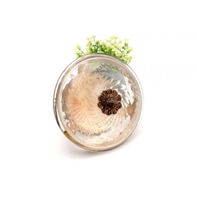 Cut Glass Candy Box with Floral Reliefs For Sale - Image 3 of 7