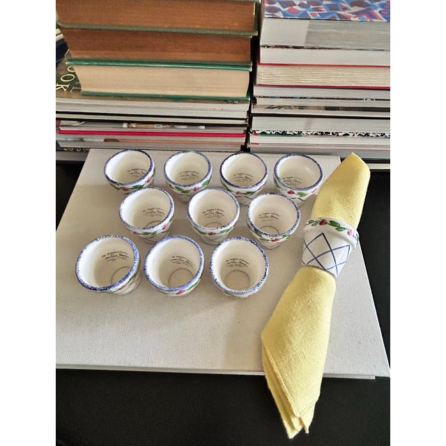 Flower Pot Ceramic Napkin Rings, Set of 11 For Sale - Image 12 of 12