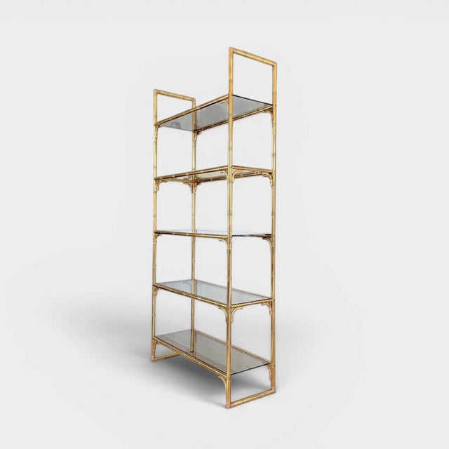 Italian Shelving Display in Faux Bamboo Brass, 1970s For Sale - Image 9 of 13
