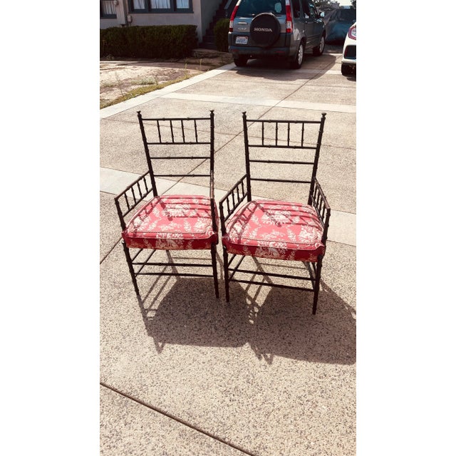 1950s Faux Bamboo English Arm Chairs - Set of 2 For Sale In San Diego - Image 6 of 9