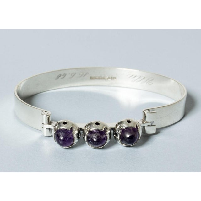 Silver and Amethyst Bracelet by Martti Viikinniemi, 1968 For Sale - Image 4 of 7