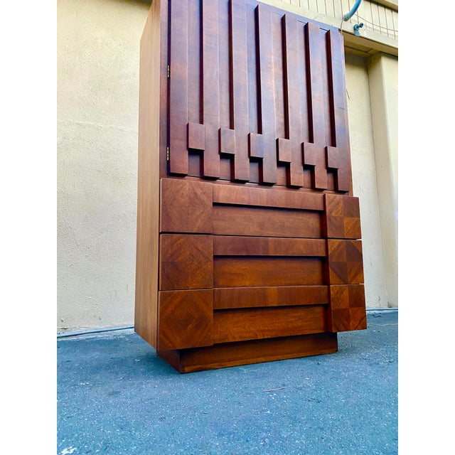 MCM Brutalist Men’s Armoire by Lane Furniture Chairish