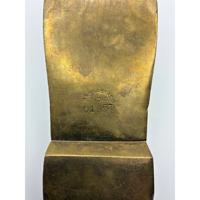 Mid 20th Century Art Deco Engraved Brass Table Lighter From India For Sale - Image 5 of 5