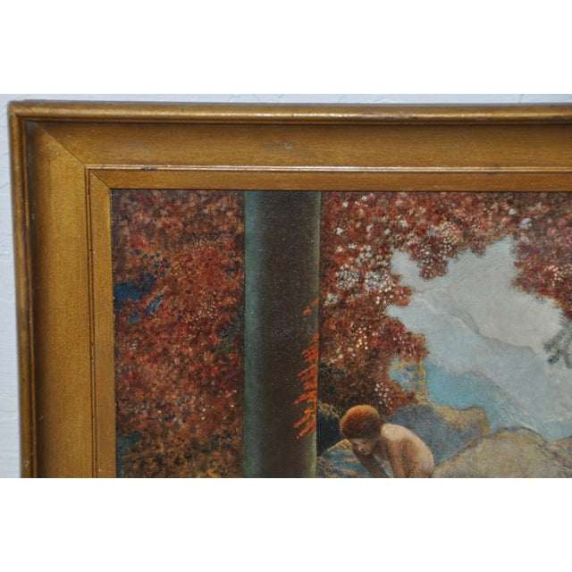 Early 20th Century "Daybreak" Original 20th Century Oil Painting After Parrish For Sale - Image 5 of 8