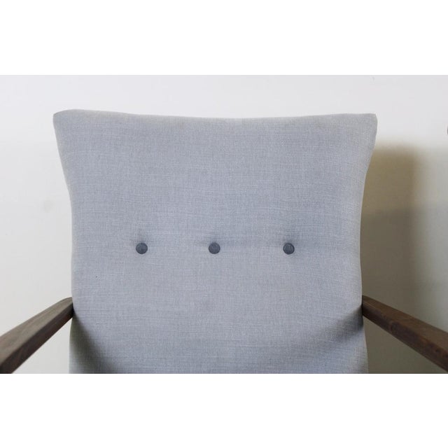 Pair of armchairs attributable to Technical Studio Cassina Model 401, original structure in mahogany and coating in gigio...