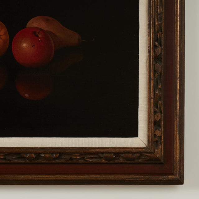 Black Vintage Still Life Painting of Fruit by Antonio Gusini For Sale - Image 8 of 10