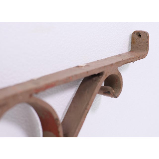 Traditional Vintage Brown Painted Wrought Iron Shelf Brackets For Sale - Image 3 of 5