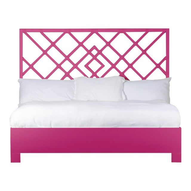 Darien Bed King - Bright Pink For Sale