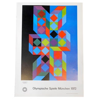 Vintage Signed Poster Lithograph - Victor Vasarely For Sale