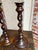 Antique English Oak Open Barley Twist Candlesticks Jacobean Pair C1860 12.5” For Sale - Image 15 of 18