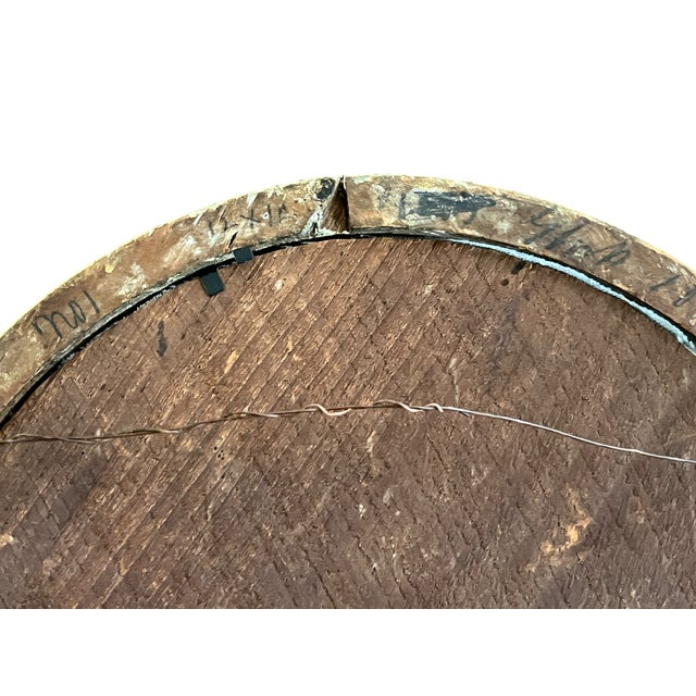 Antique Oval Framed Hand-Painted Geranium Study on Linen For Sale - Image 10 of 10