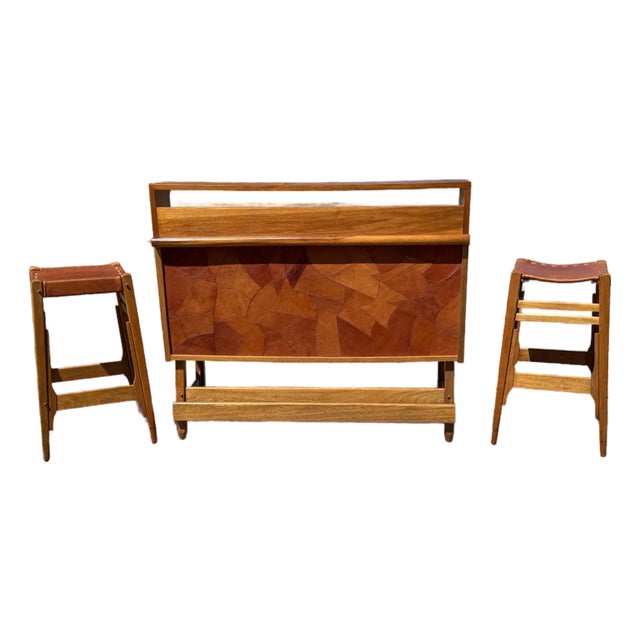 1960s Werner Biermann Bar and Barstools, 3 Pieces For Sale