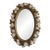 Vintage Mid Century 1970s Homco White Rose Regency Gold Flower Mirror Oval Syroco Style For Sale