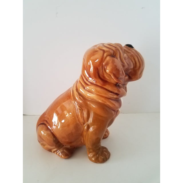 Vintage "Bellini" Italian Majolica painted, glazed , ceramic Bulldog figurine W/ original label on the bottom. This could...